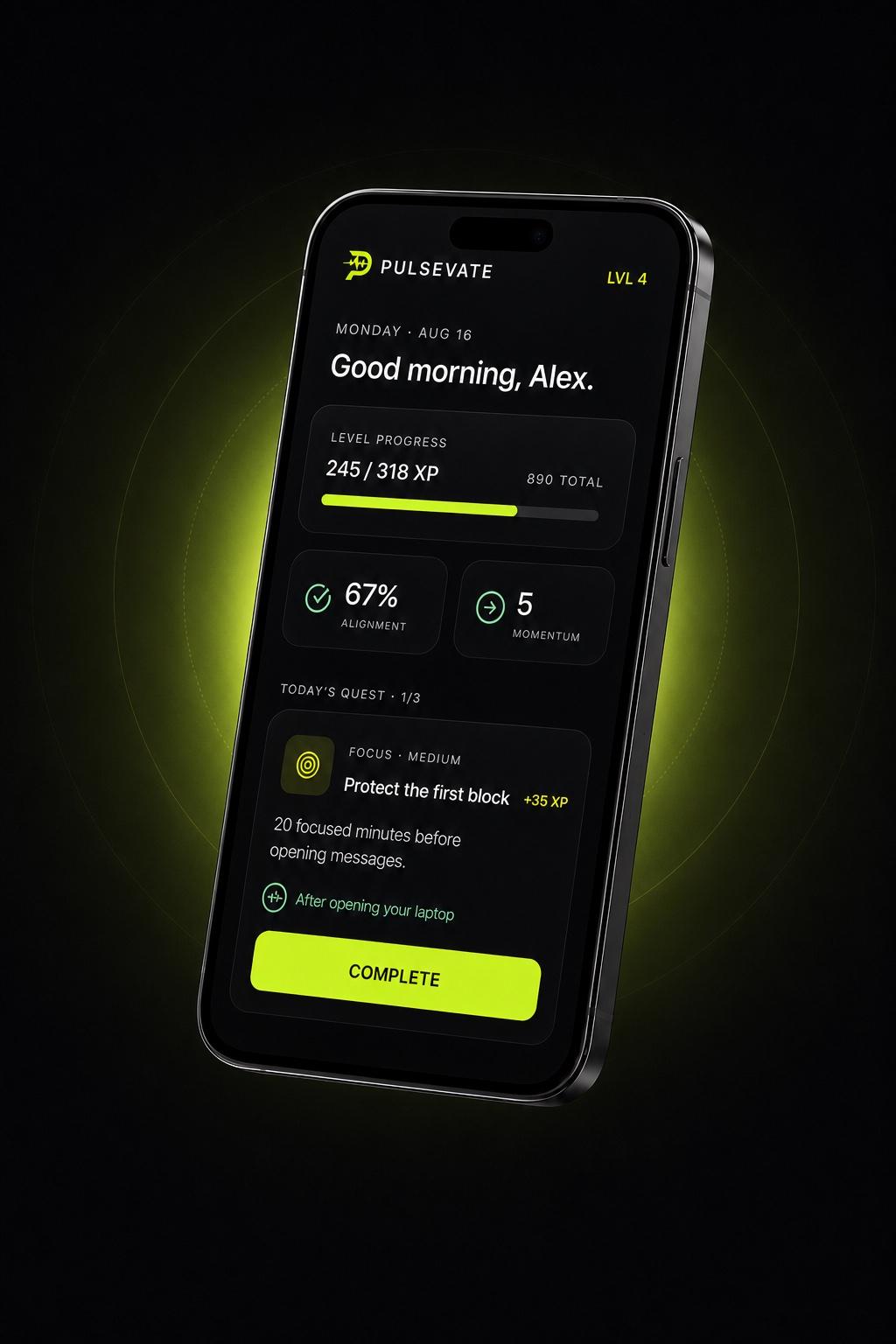 PULSEVATE Today product preview